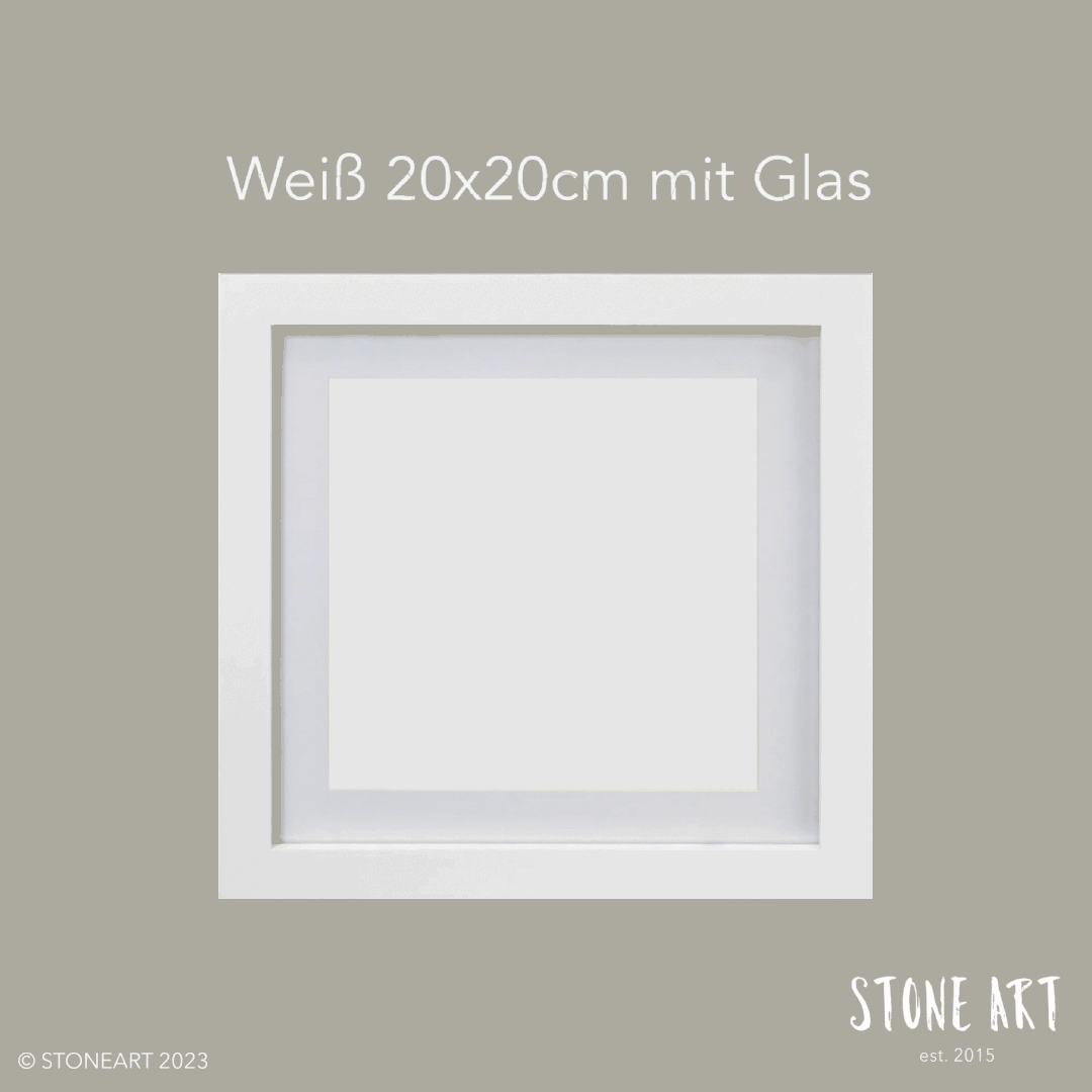 Bilderrahmen Weiss_20x20cm_mit_Glas
ideal für besondere Geschenkideen von Stoneart2015.