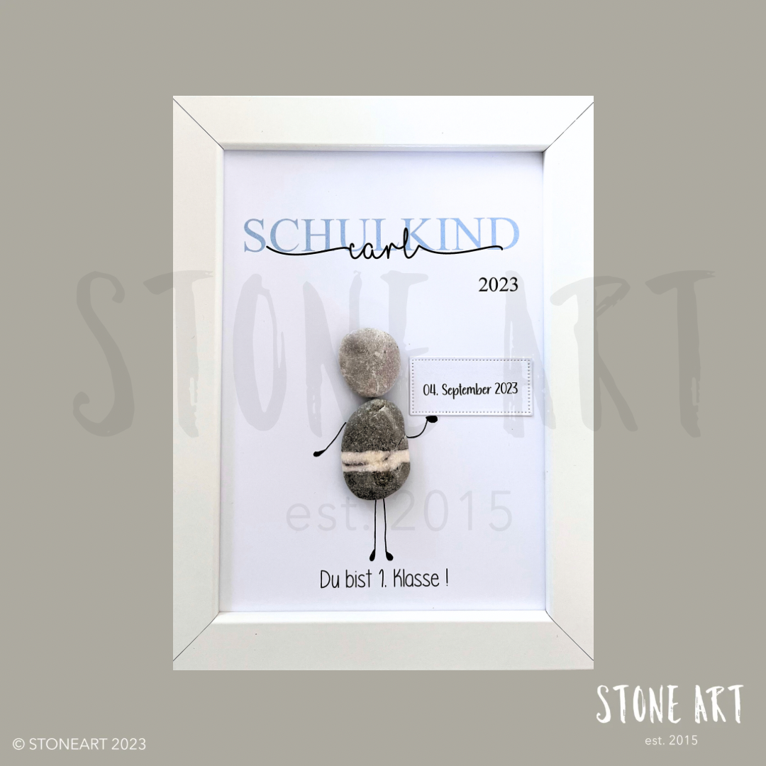 Steinbild - Schulkind - Du bist 1. Klasse - Mädchen