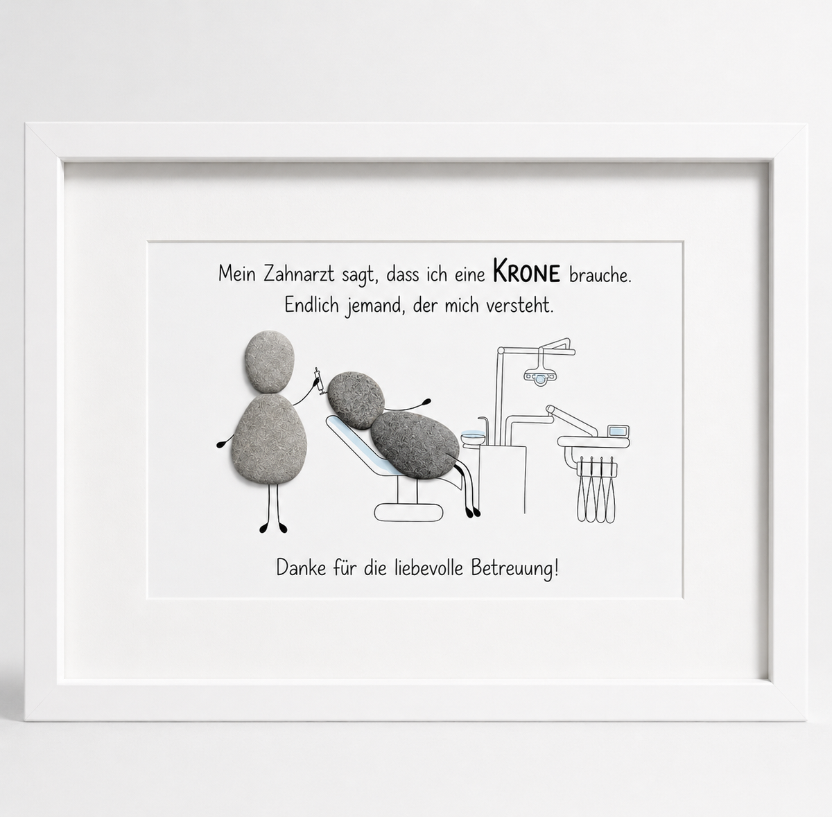Steinbild „Mein Zahnarzt sagt, dass ich eine Krone brauche“
