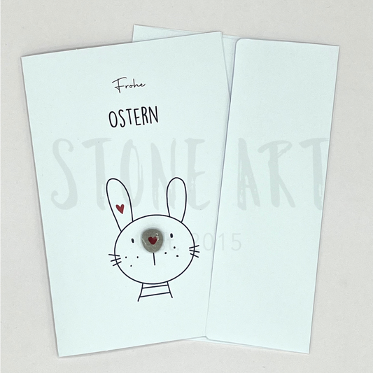 Karte "Frohe Ostern" - Mini Steinbild mit Umschlag
