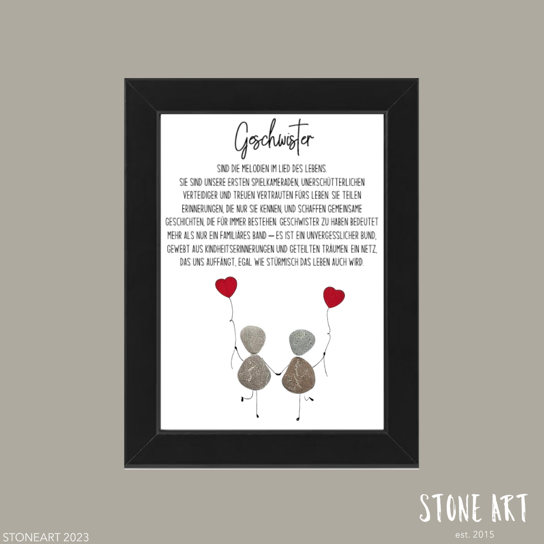 FAMI22-Steinbild Geschwister-besondere Geschenkidee für Geschwister