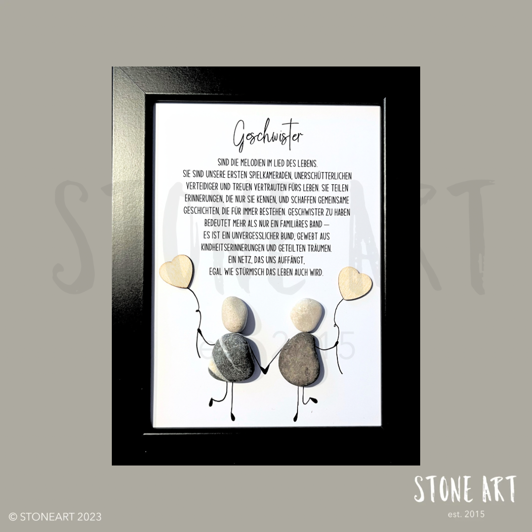 FAMI22-Steinbild Geschwister Geschenk für Bruder oder Schwester