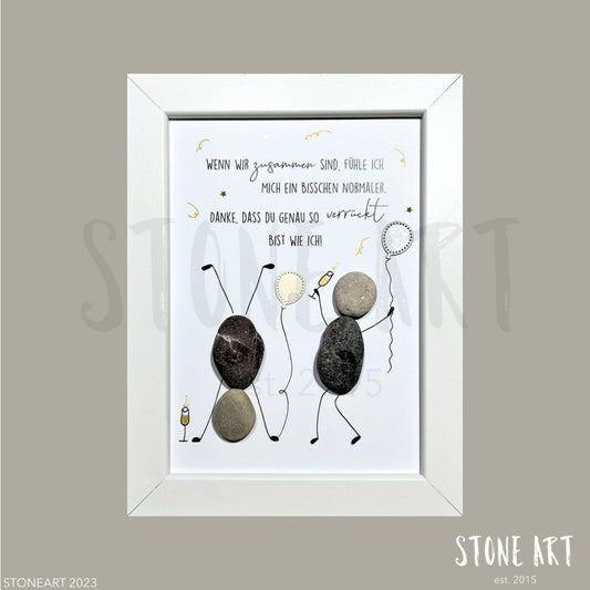 Handgemachtes Steinbild mit Spruch für  beste Freundin.