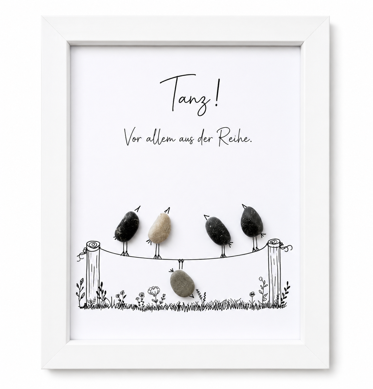 Kieselsteinbild Tanz vor allem aus der Reihe, Mutmacher-Geschenk, handgemachtes Steinbild