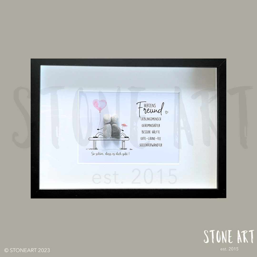FREU62-Steinbild Herzensfreund Geschenk für deinen besten Freund