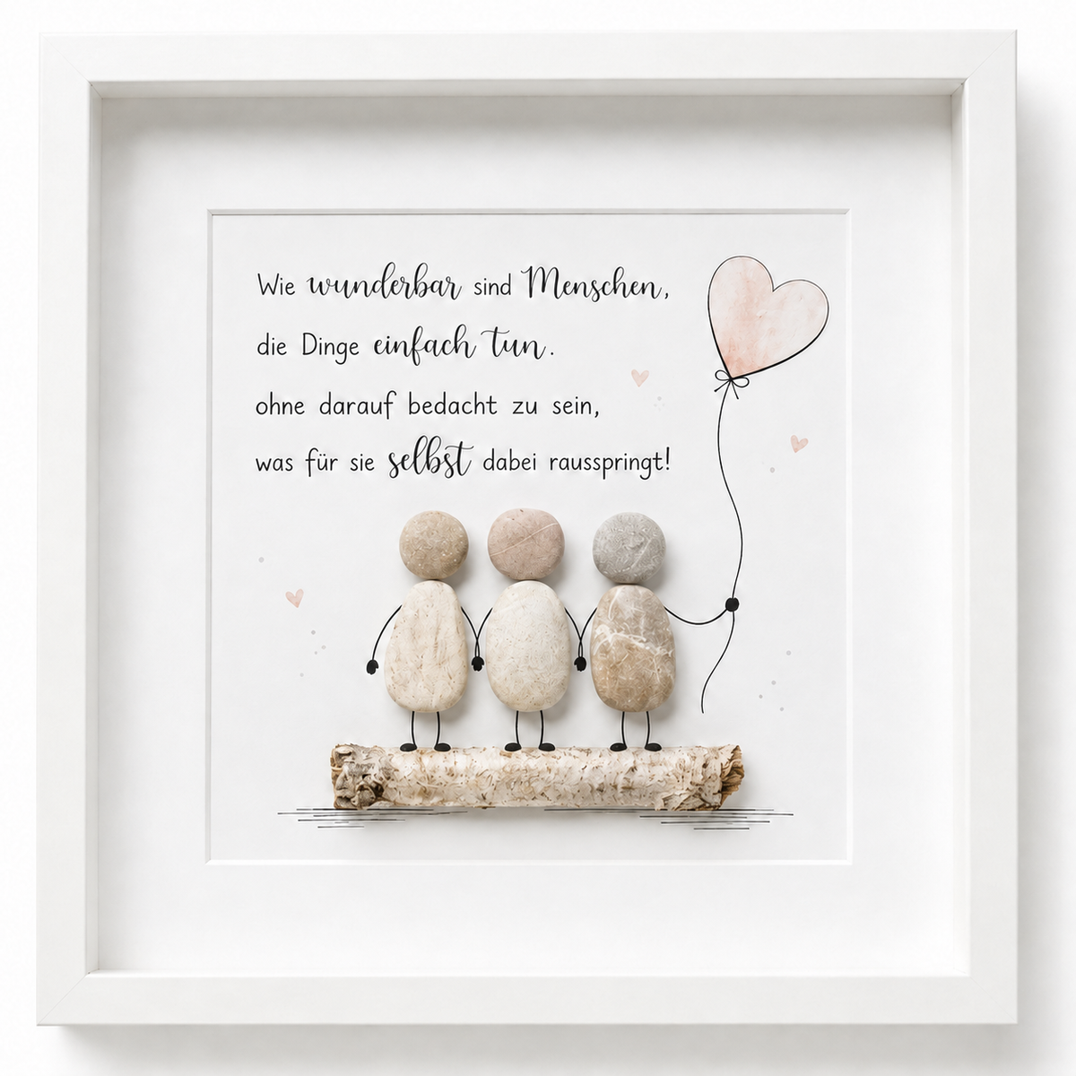 Quadro in pietra "Che meravigliose sono le persone che ci sono e basta" - Amicizia