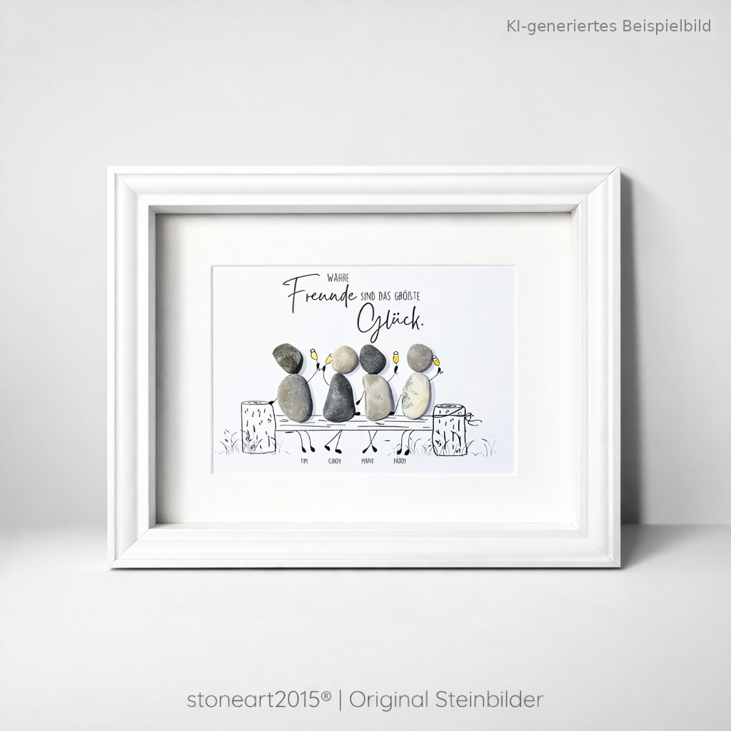 Steinbild „Wahre Freunde“ – Freundschaftsgeschenk