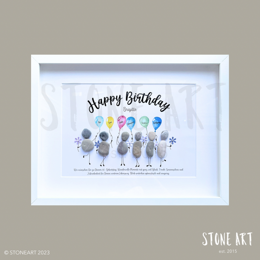 GEBU10-Steinbild Happy_Birthday_30x40cm. Besondere Geschenkidee zum Geburtstag