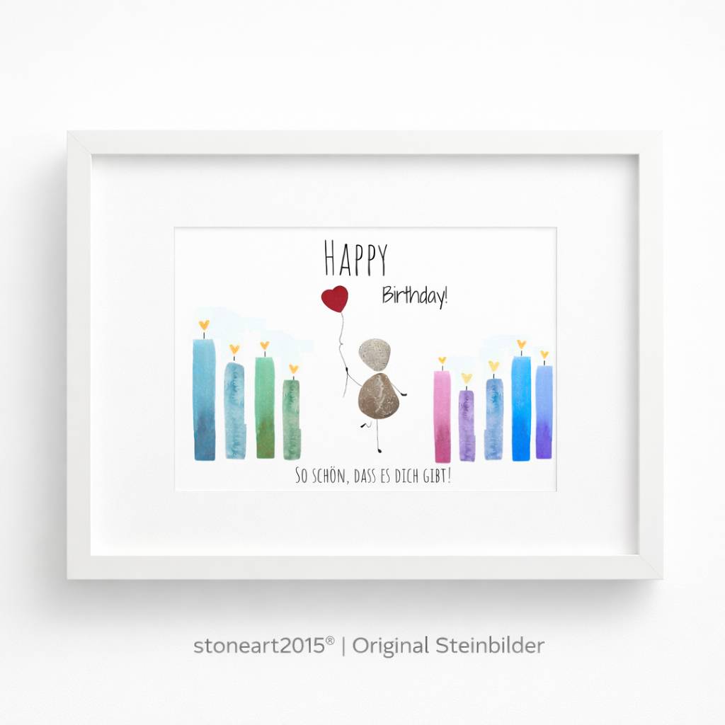 Steinbild Happy Birthday – So schön dass es dich gibt, stoneart2015