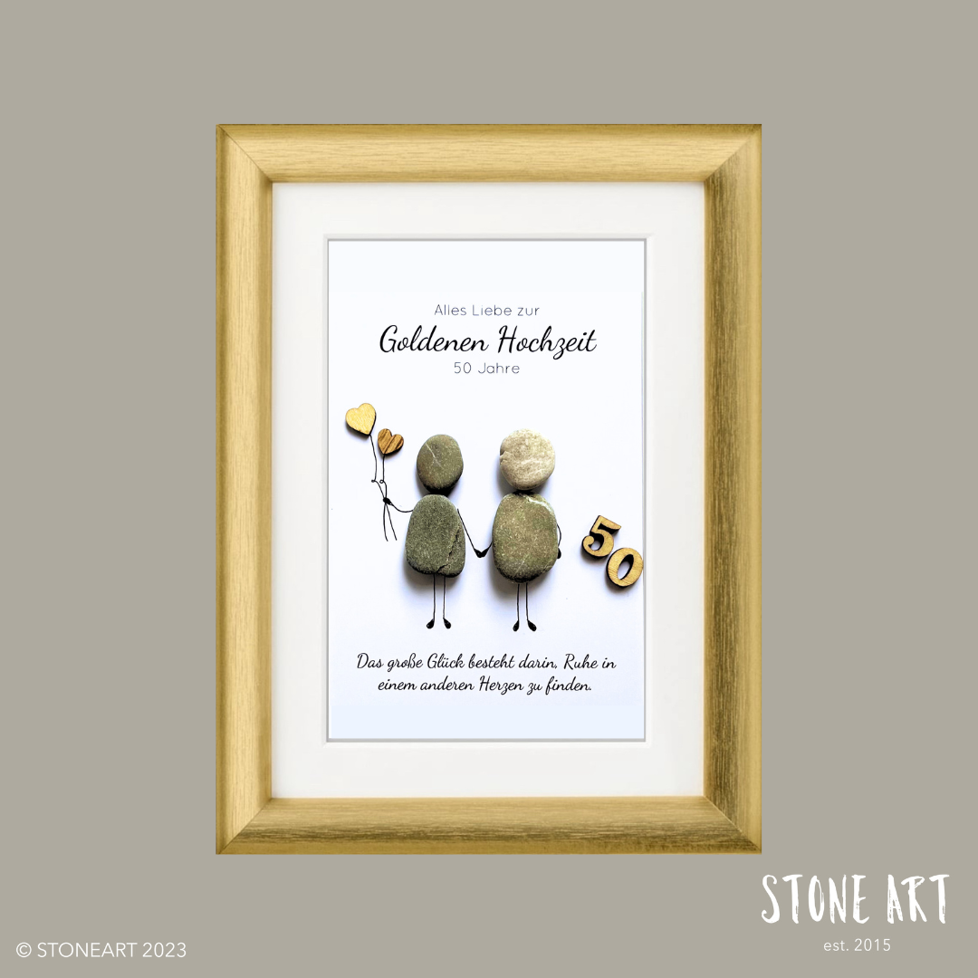 Steinbild Goldene Hochzeit – 50 Jahre Ehe – Geschenk zum 50. Hochzeitstag
