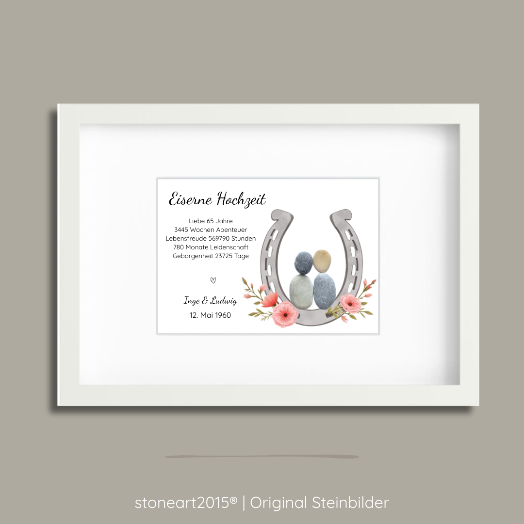 Steinbild Eiserne Hochzeit - Geschenk zum 60 Hochzeitstag