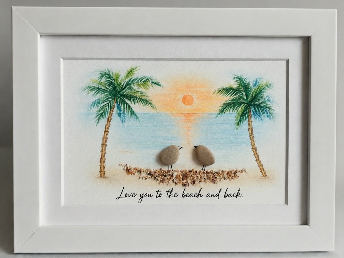 Steinbild · Love you to the beach and back