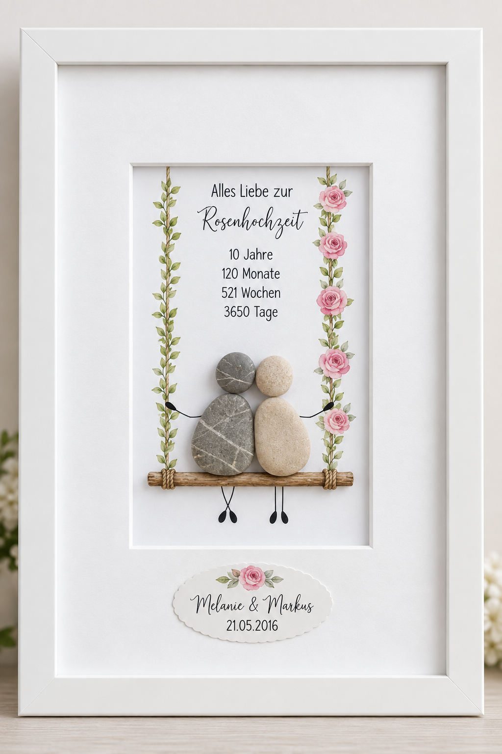 Immagine di pietra rosa matrimonio – regalo per il decimo anniversario di matrimonio