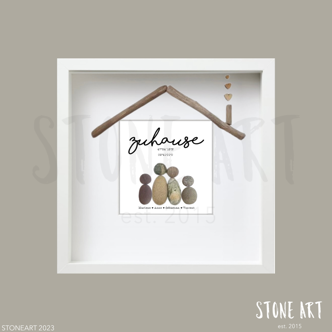 HOME12-Steinbild Zuhause_-_Koordinaten. Besonderes Geschenk zum Einzug oder Umzug