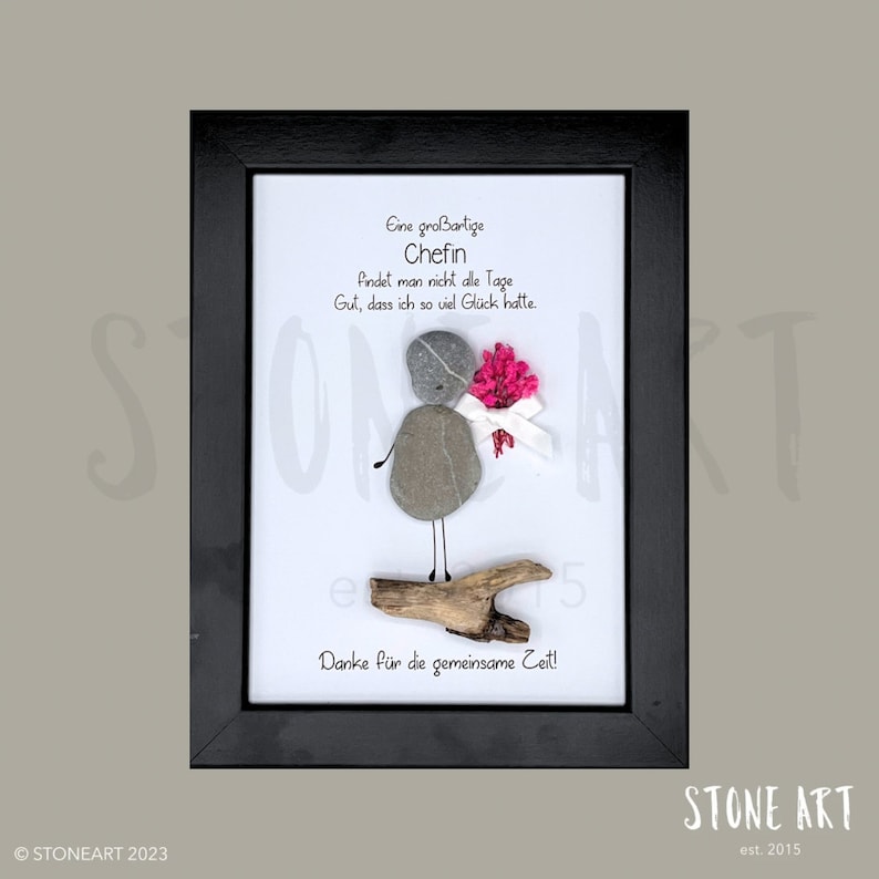 Steinbild Eine großartige chefin findet man nicht alle Tage - 13x18cm schwarz