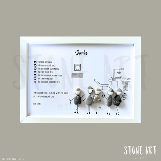 JOB34-Steinbild-Danke für - Zahnarztpraxis Kollegenabschiedsgeschenk