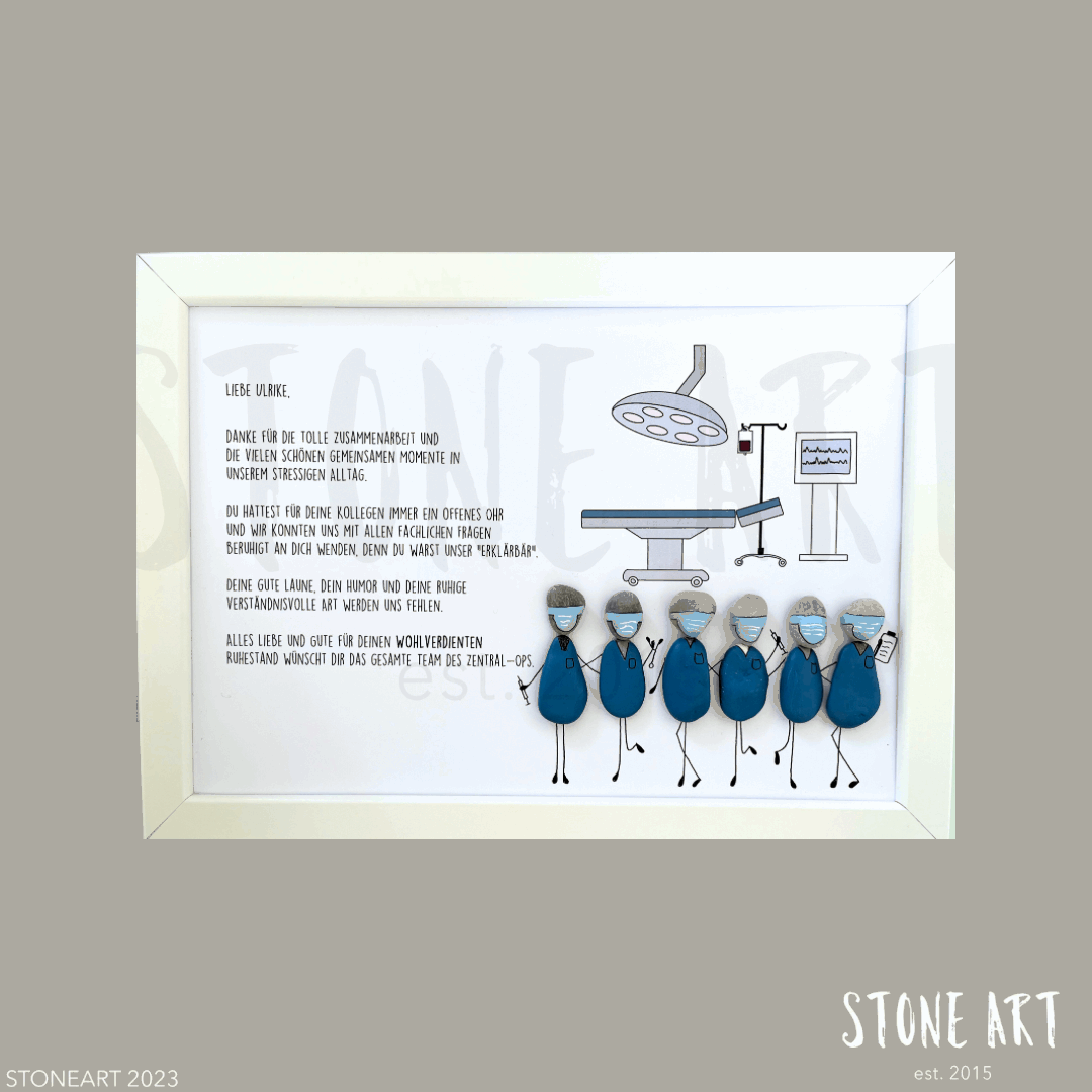 Steinbild Chirurgen - blau-Kollegenabschiedsgeschenk