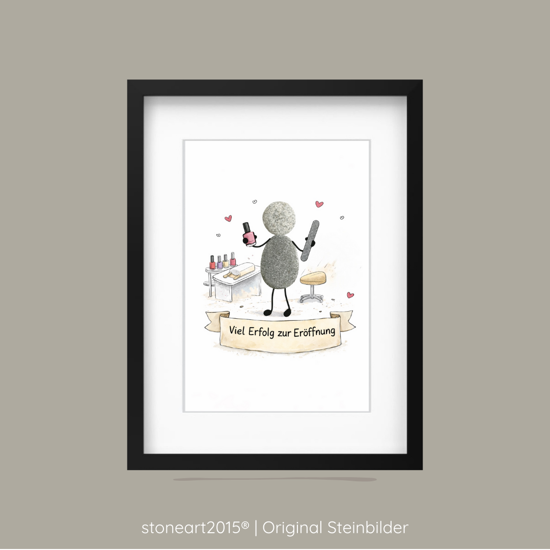 Steinbild Geschenk Nagelstudio – Eröffnung Nagelstudio