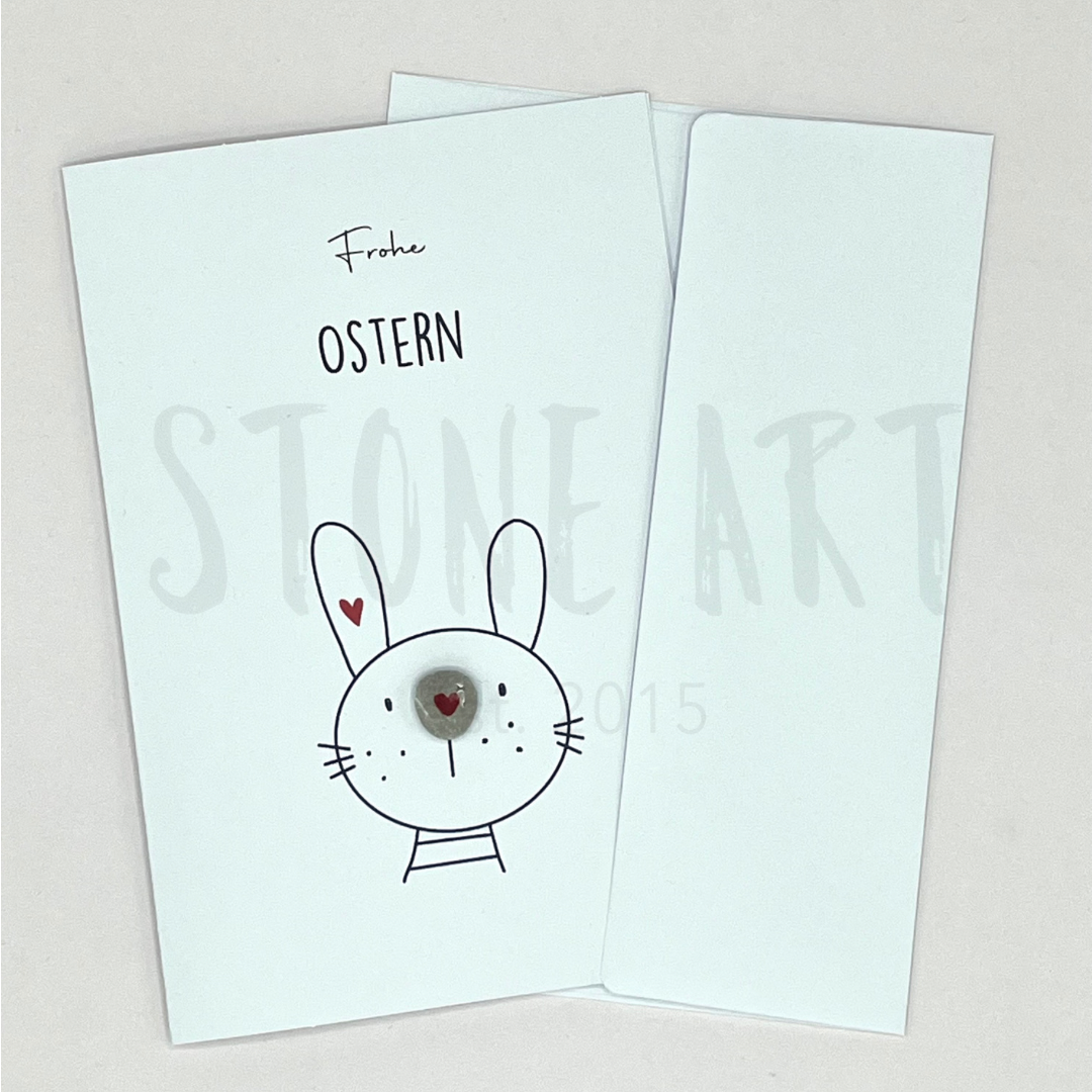 KAR05-Glückwunschkarte Frohe Ostern - Mini Steinbild