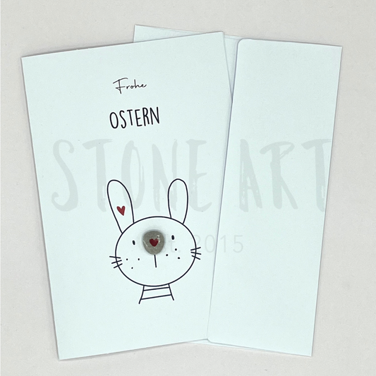 KAR05-Glückwunschkarte Frohe Ostern - Mini Steinbild