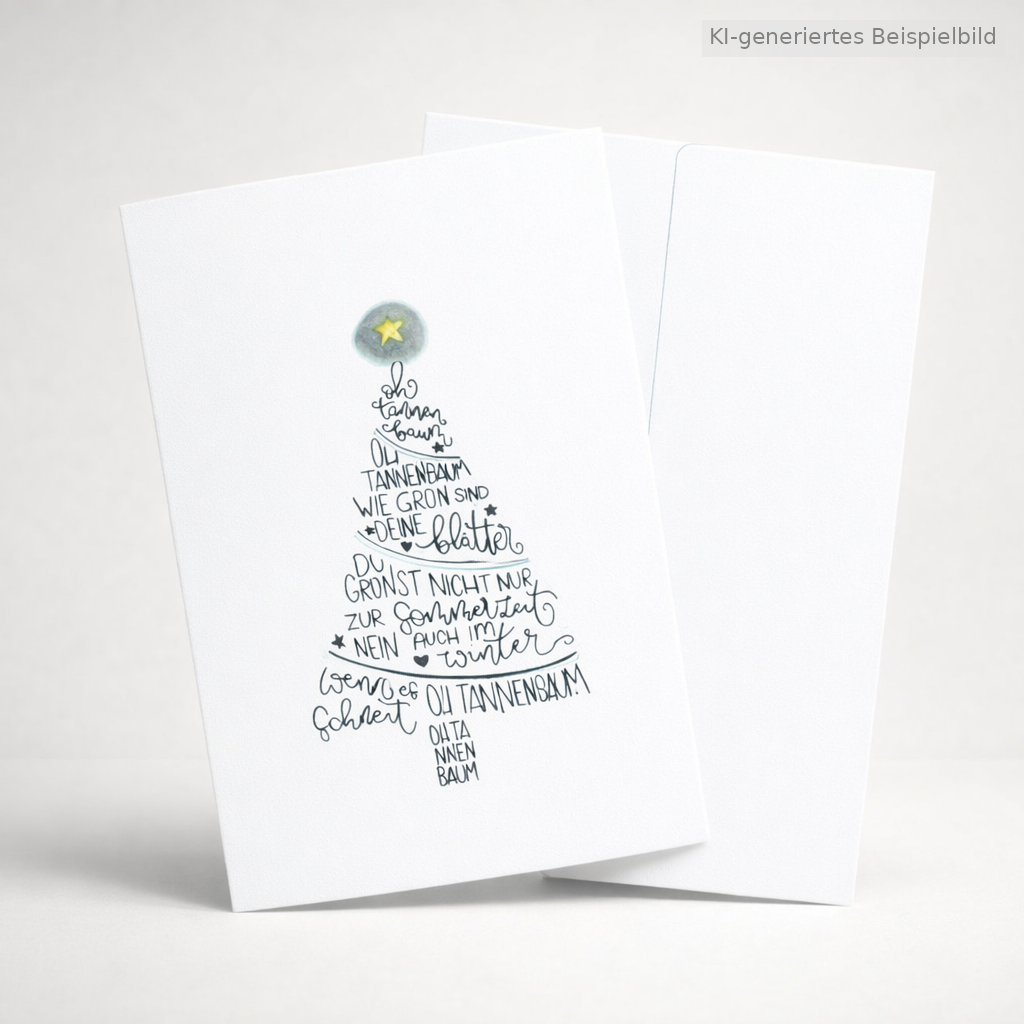 Weihnachtskarte „Oh Tannenbaum" – Mini-Steinbild mit Umschlag