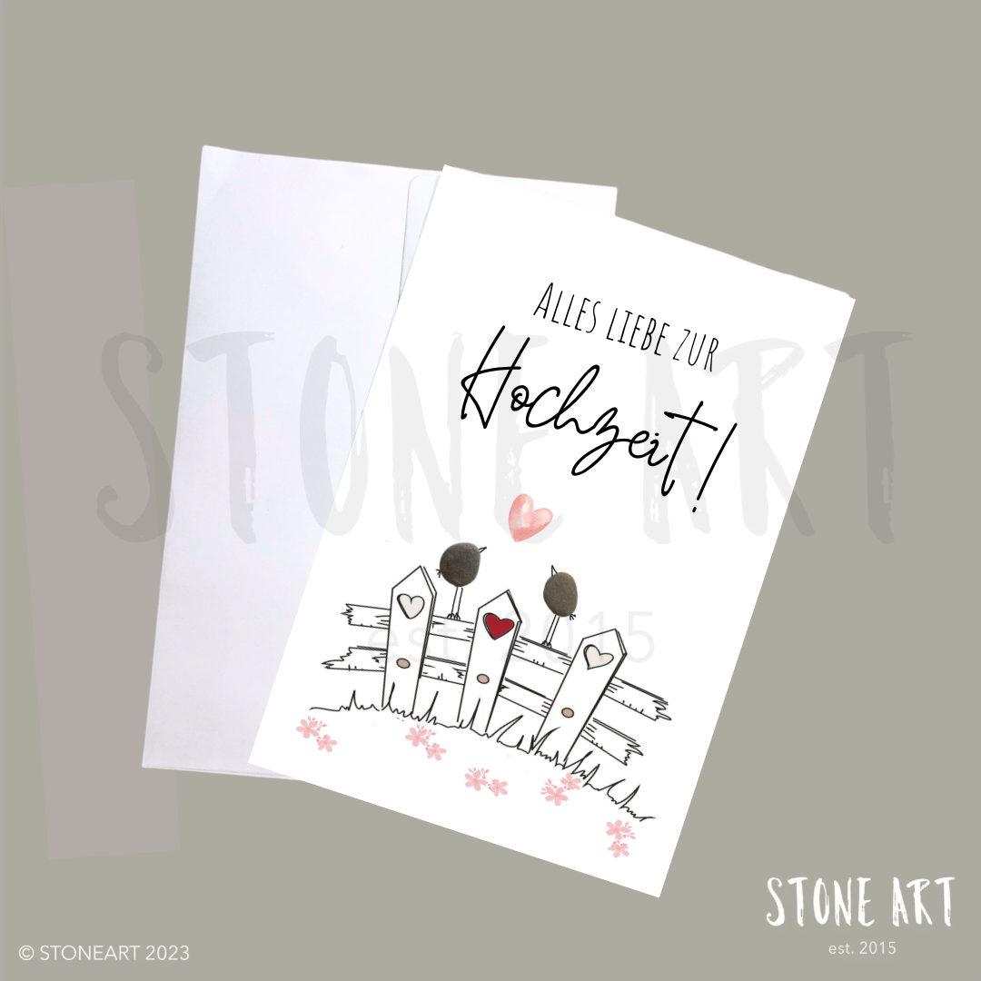 KAR21-Steinkarte-Alles liebe zur Hochzeit. Besondere Glückwünsche für das Hochzeitspaar.