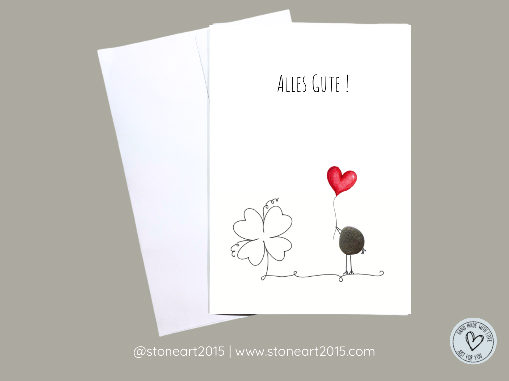 Grußkarte mit dem Aufdruck „Alles Gute“ – stilvoll und schlicht, ideal für viele Anlässe wie Geburtstag, Abschied oder Glückwünsche.
