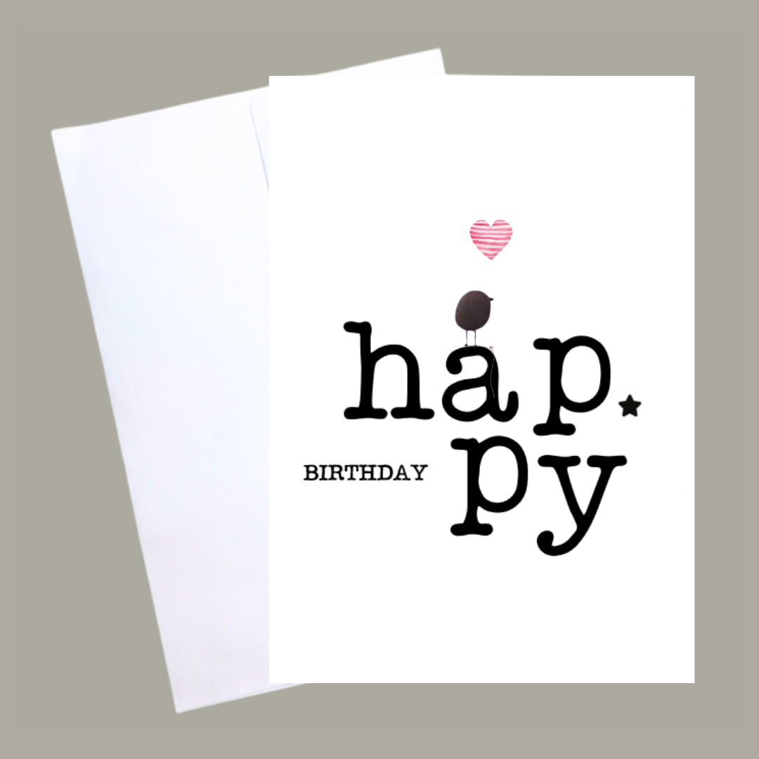 Karte „Happy Birthday“ – Handgemachte Glückwunschkarte