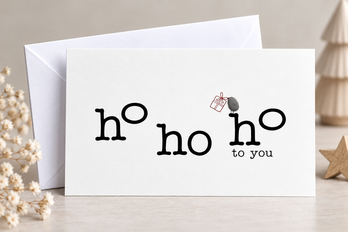 Weihnachtskarte "ho ho ho"