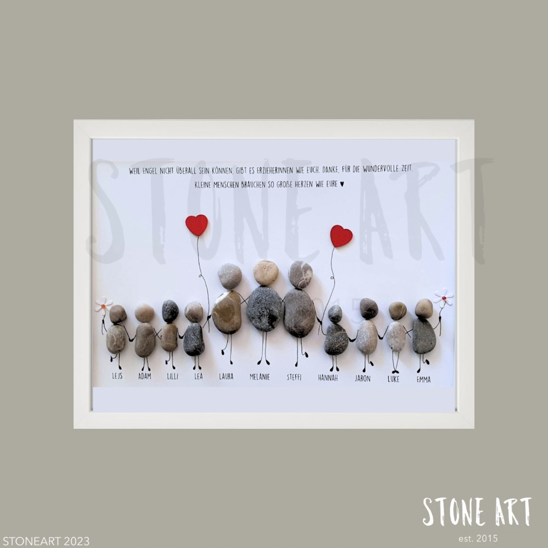 KIGA08-Steinbild-Weil Engel nicht überall sein können-Kindergartenabschiedsgeschenk, Erzieherin Geschenkidee