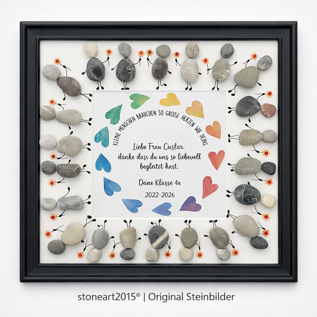 Steinbild Kindergarten – Kleine Menschen brauchen so große Herzen, stoneart2015