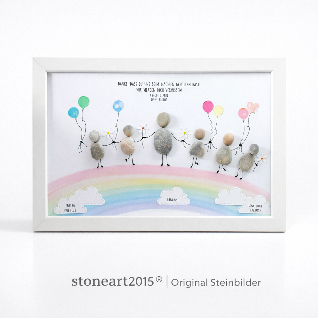 Handgemachtes Steinbild Regenbogen – Geschenk Beste Erzieherin – Abschied Kindergarten, Dankeschön Kita