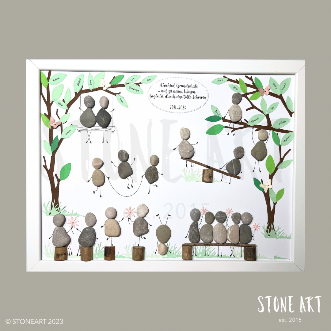KIGA23-Steinbild-Im Wald-Geschenkidee Kindergartenabschied