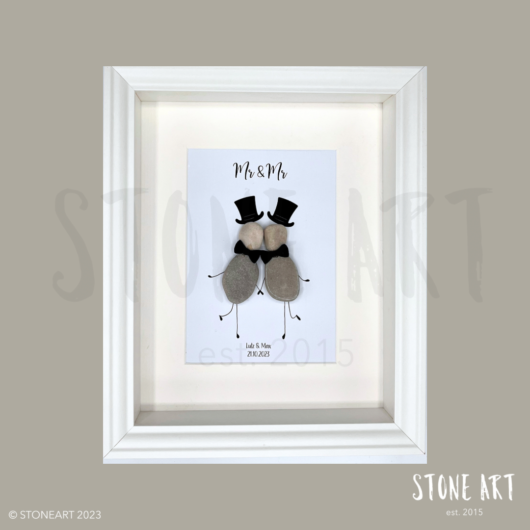 Steinbild Hochzeit – Mr & Mr – Geschenk zur gleichgeschlechtlichen Hochzeit