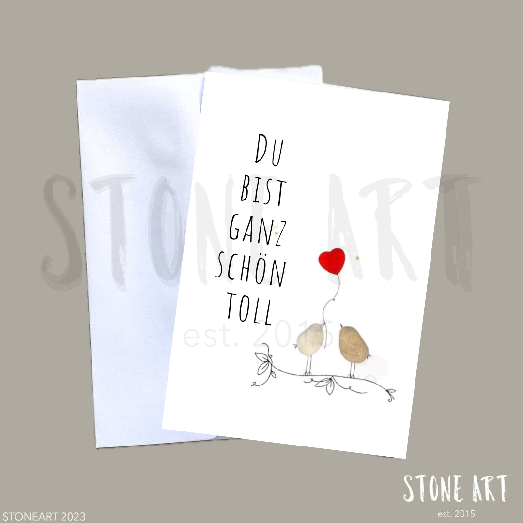 Stein Karte Du bist ganz schön toll - Geschenk