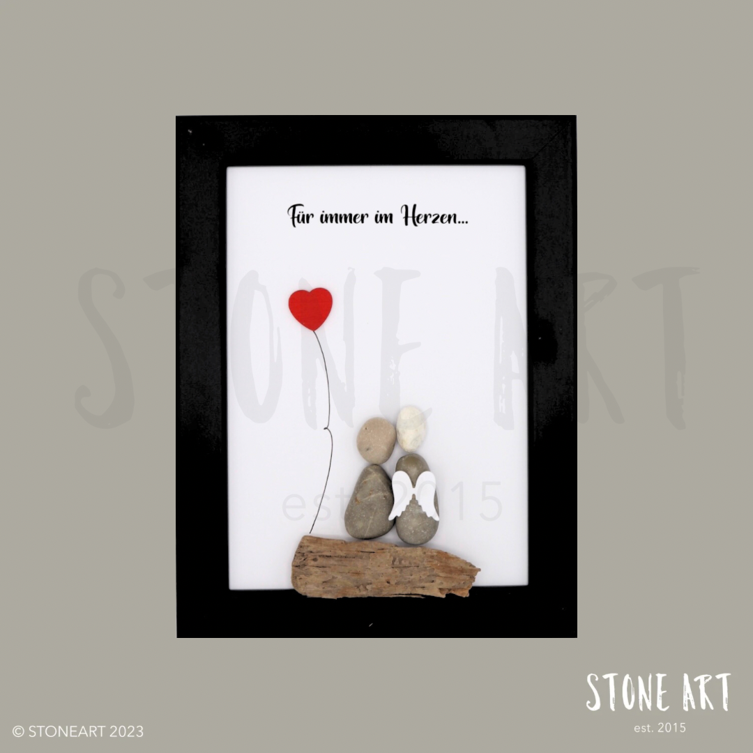 Steinbild Für immer im Herzen Trauergeschenk