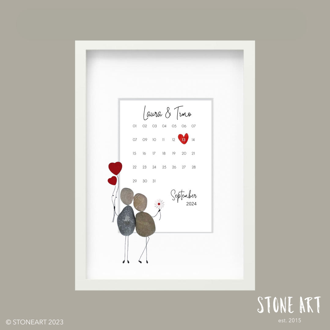 Steinbild Hochzeitskalender Geschenk