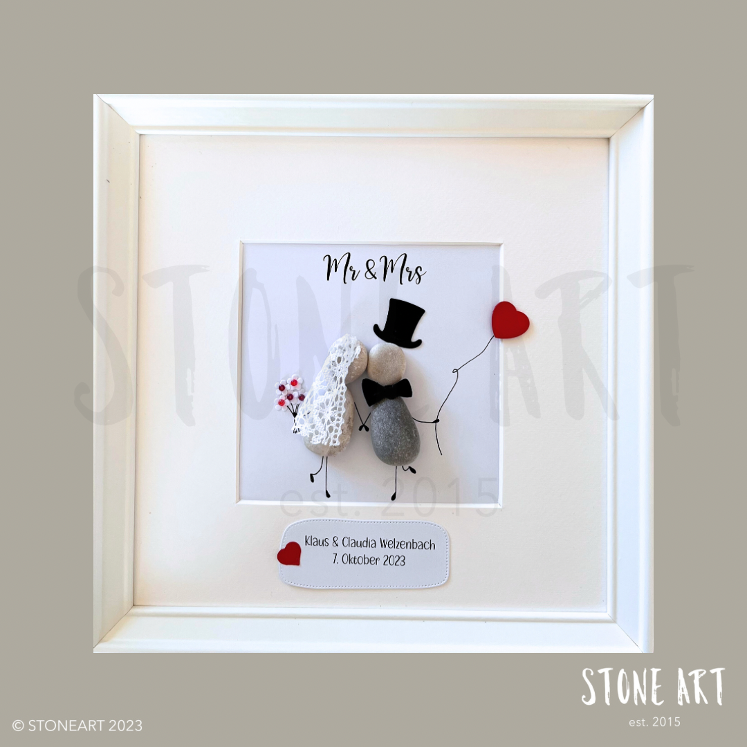 Steinbild Mr_Mrs- personalisiertes Hochzeitsgeschenk