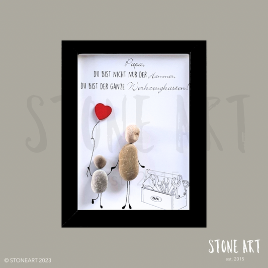 Steinbild Papa du bist der Hammer Geschenk