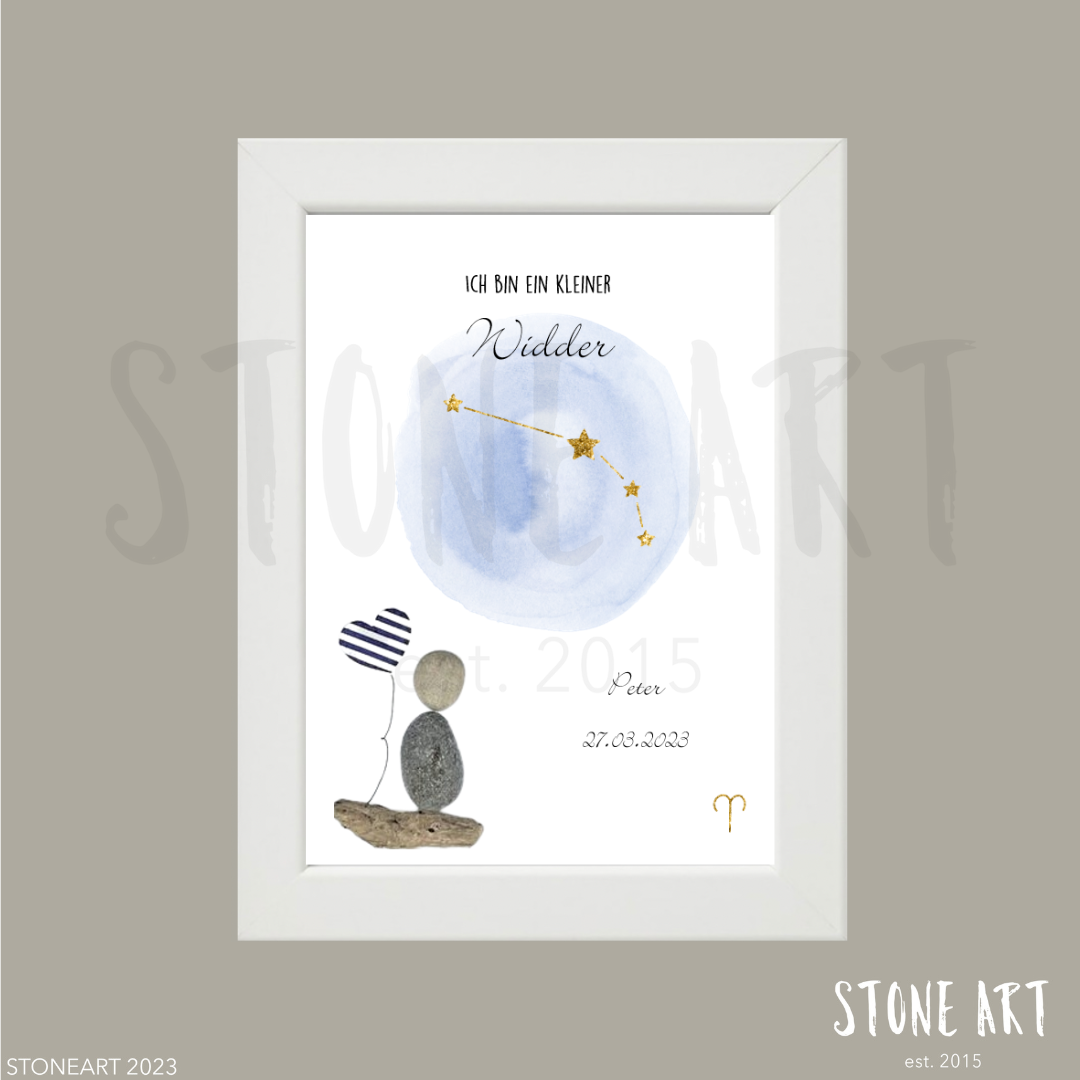 Steinbild Sternzeichen Widder Geschenk Geburt Junge