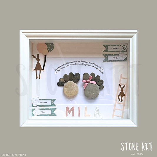 Steinbild zur Geburt personalisiertes Geschenk