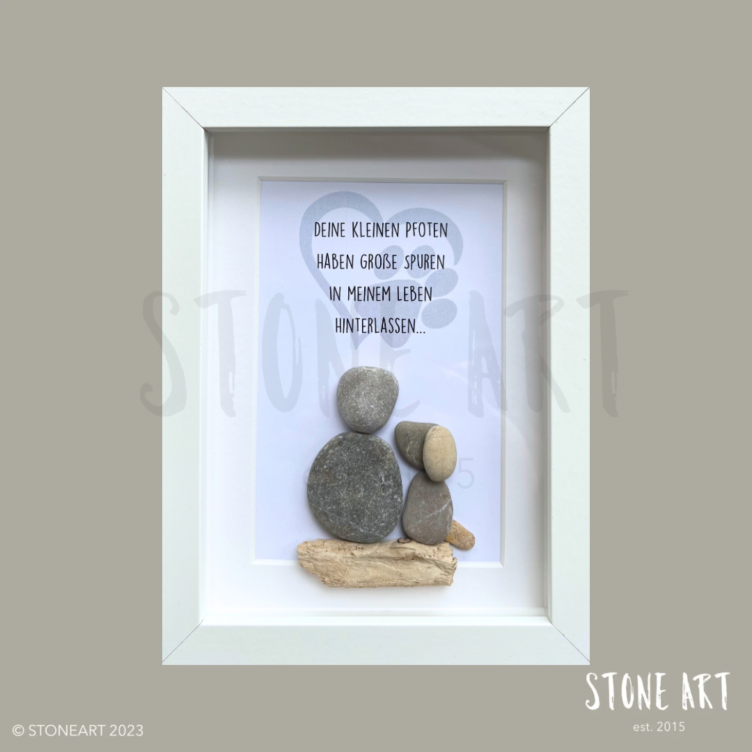 Steinbild Deine kleinen Pfoten haben große Spuren in meinem Herzen hinterlassen