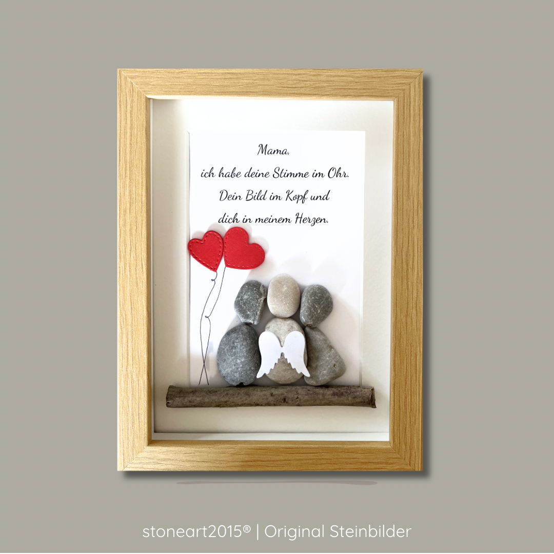 Trauergeschenk Mama Steinbild handgefertigt