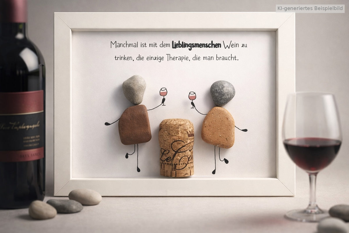 Stone picture - Sometimes you have to drink wine with your favorite person...