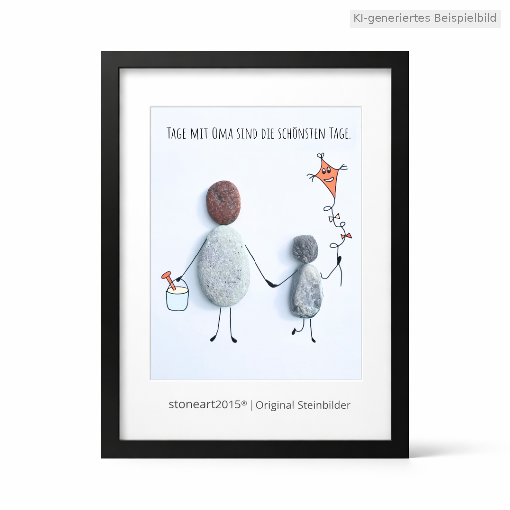 Kieselsteinbild Tage mit Oma sind die schönsten Tage – Geschenk für Oma, handgemachtes Steinbild