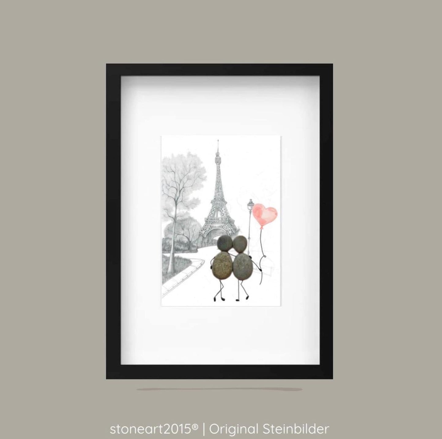Steinbild Hochzeit – Eiffelturm – Pärchen in Paris