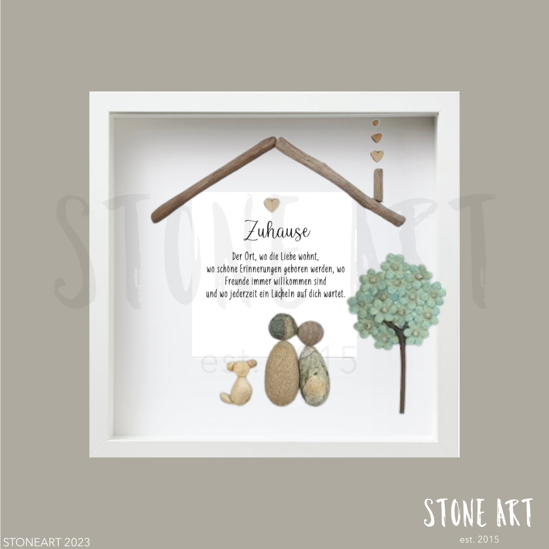 Steinbild Oma du hältsts unsere Hände nur eine Weile aber unsere Herzen für immer Geschenk Hund