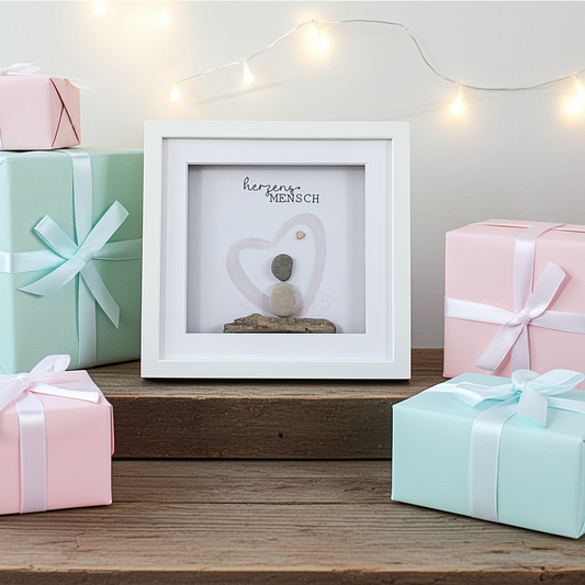 Handgemachtes Steinbild Herzensmensch