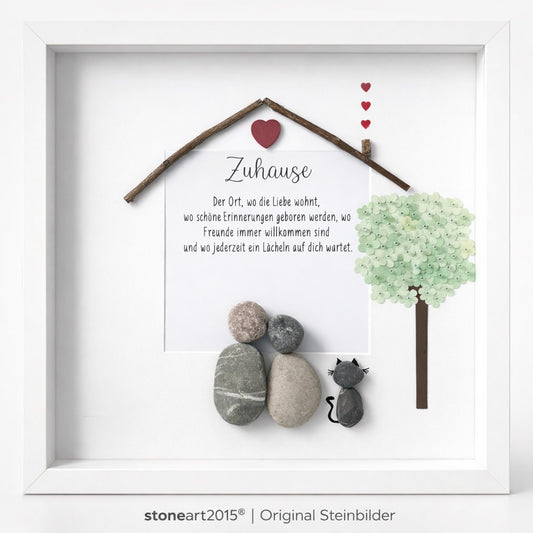 Steinbild „Zuhause – der Ort wo die Liebe wohnt“ – Einzugsgeschenk