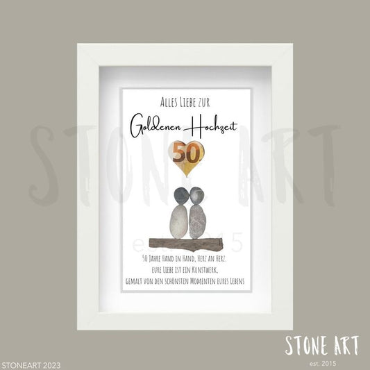 Steinbild - Goldene Hochzeit (50. Hochzeitstag) Geldgeschenk